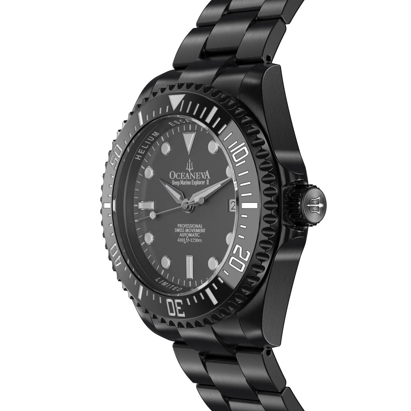 Oceaneva Deep Marine Explorer II Automatic 1250M Pro Diver Gray Black IP Limited Edition