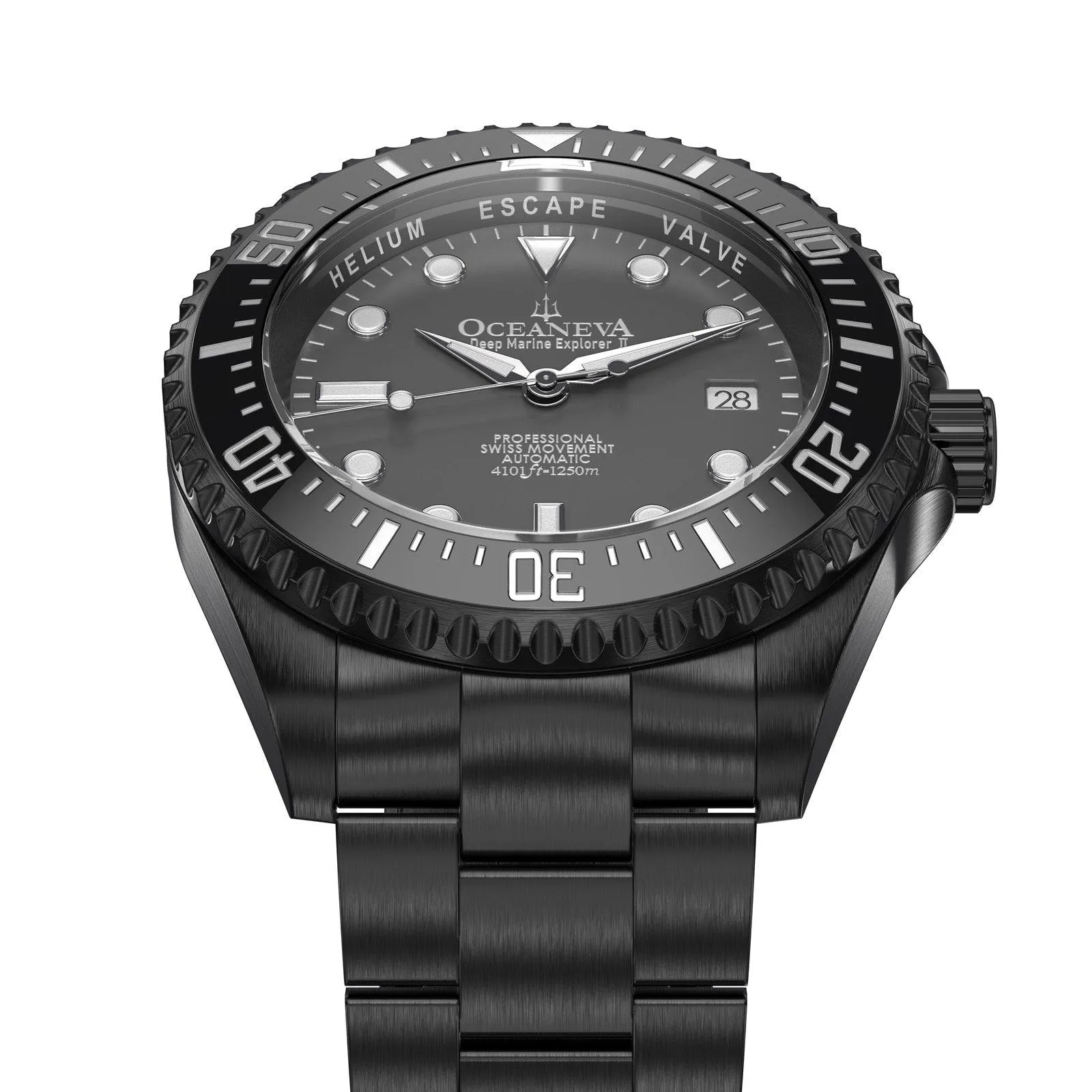 Oceaneva Deep Marine Explorer II Automatic 1250M Pro Diver Gray Black IP Limited Edition