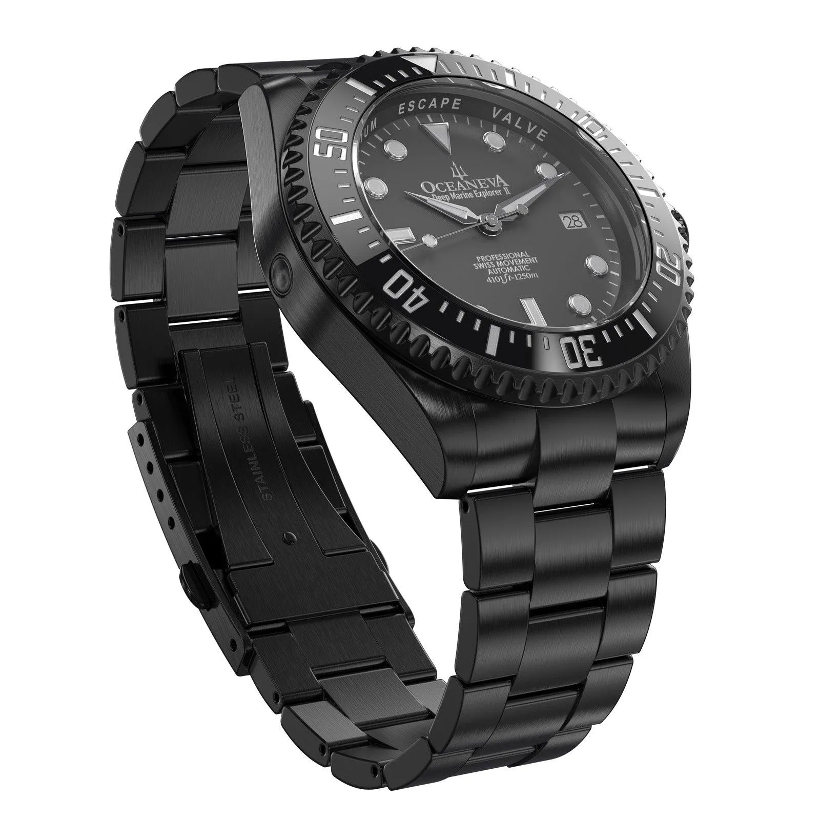 Oceaneva Deep Marine Explorer II Automatic 1250M Pro Diver Gray Black IP Limited Edition