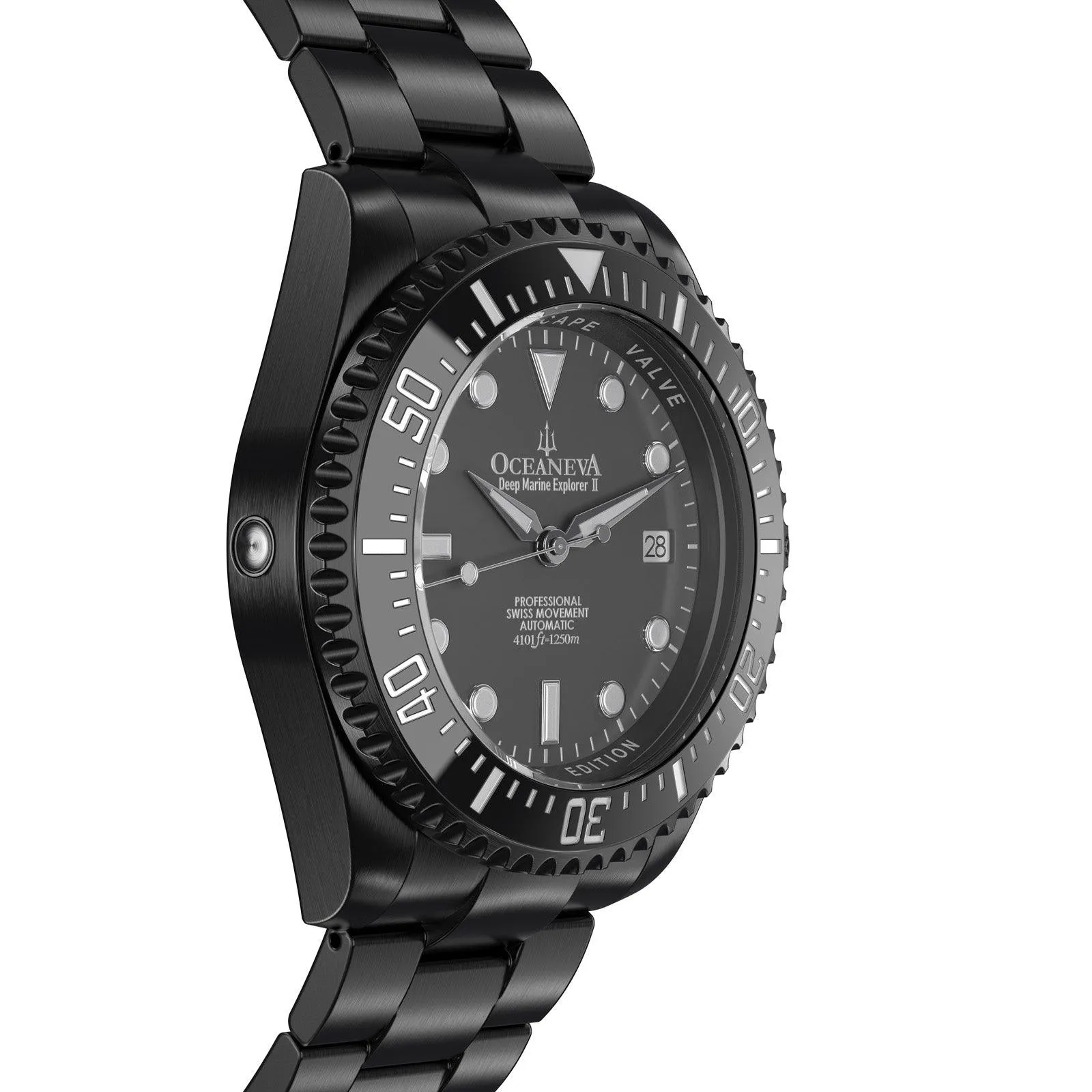 Oceaneva Deep Marine Explorer II Automatic 1250M Pro Diver Gray Black IP Limited Edition