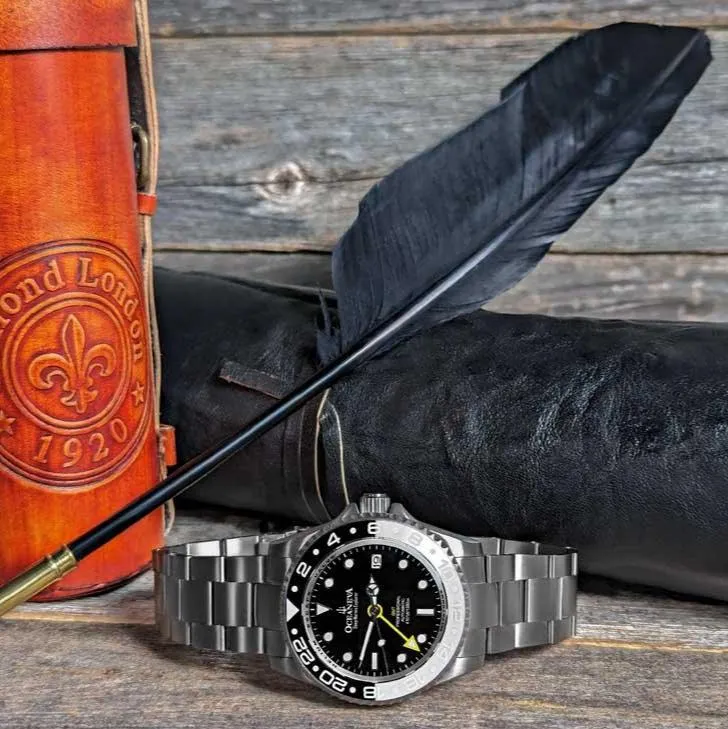 Oceaneva Titanium Deep Marine Explorer GMT Automatic 1250M Black