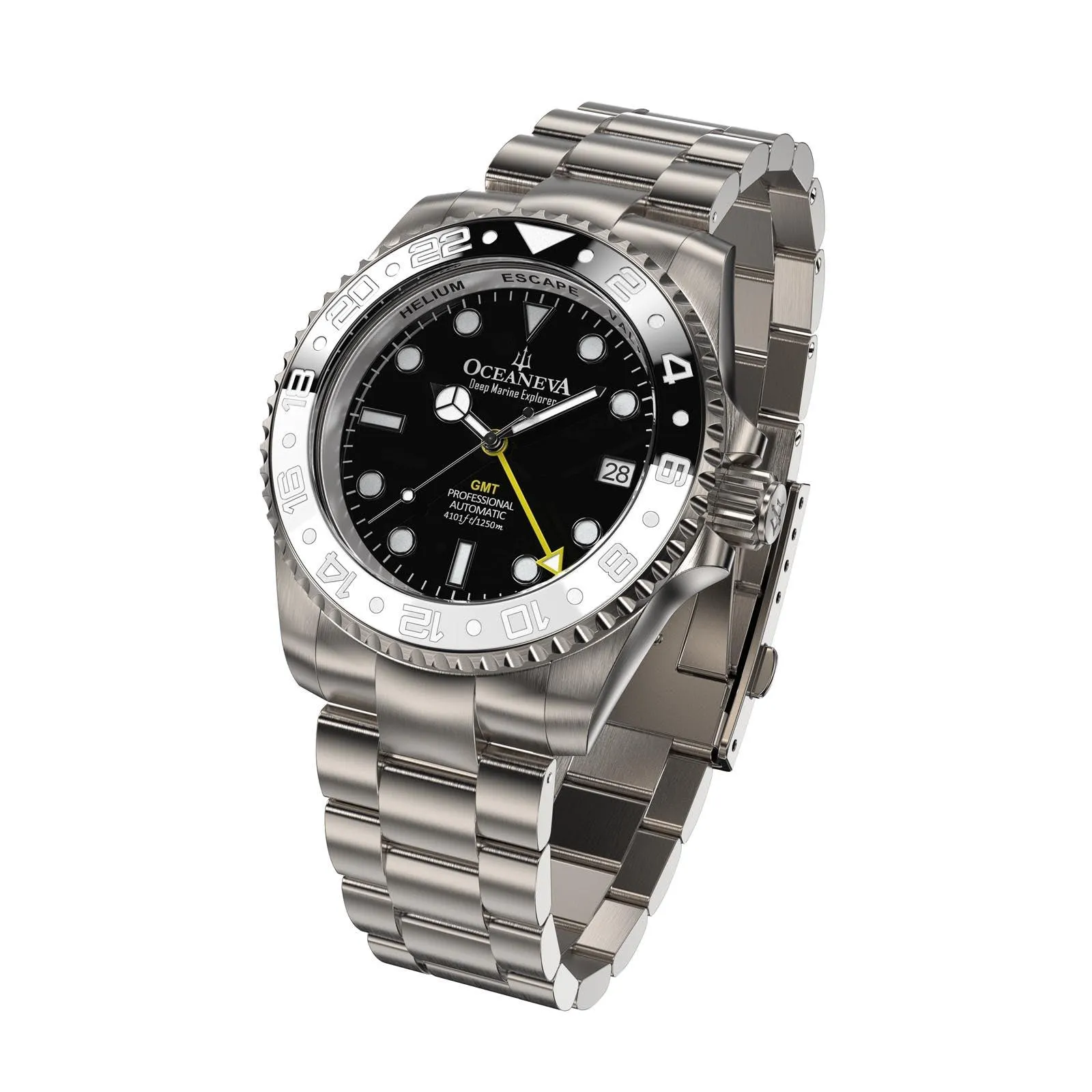 Oceaneva Titanium Deep Marine Explorer GMT Automatic 1250M Black