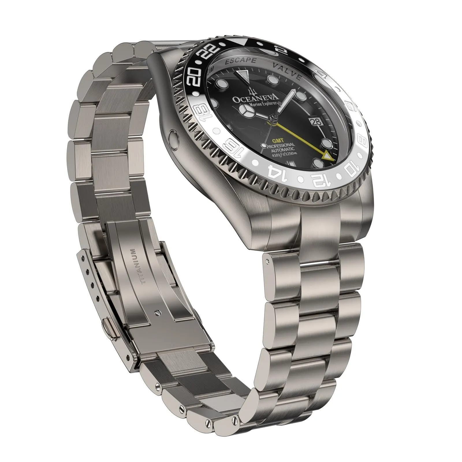 Oceaneva Titanium Deep Marine Explorer GMT Automatic 1250M Black