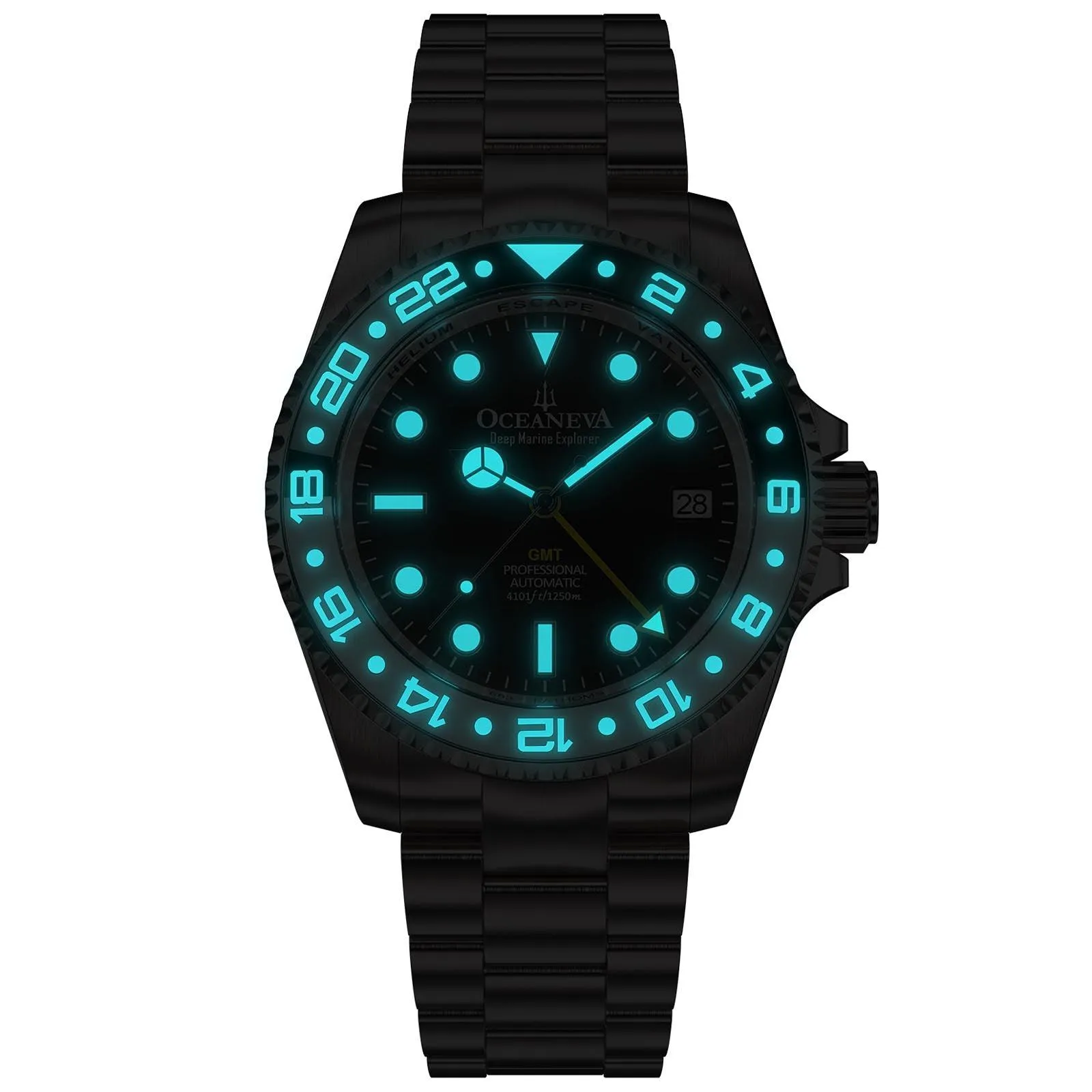 Oceaneva Titanium Deep Marine Explorer GMT Automatic 1250M Black
