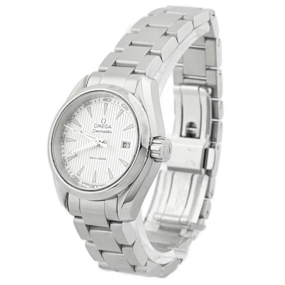 Omega Ladies Seamaster AQUA Terra Quartz Stainless Steel 30mm Silver Stick Dial Watch Reference #: 231.10.30.60.02.001