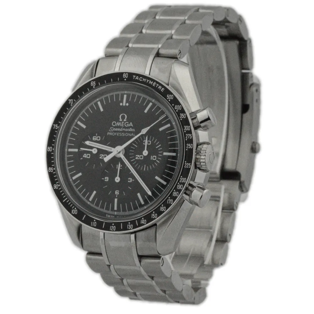 Omega Men's Speedmaster Moonwatch Stainless Steel 42mm Black Chronograph Stick Dial Watch Reference #: 311.30.42.30.01.005