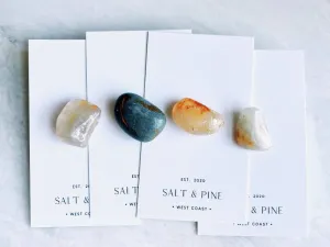 One Of A Kind Sea Stone Hat and Tie Pin