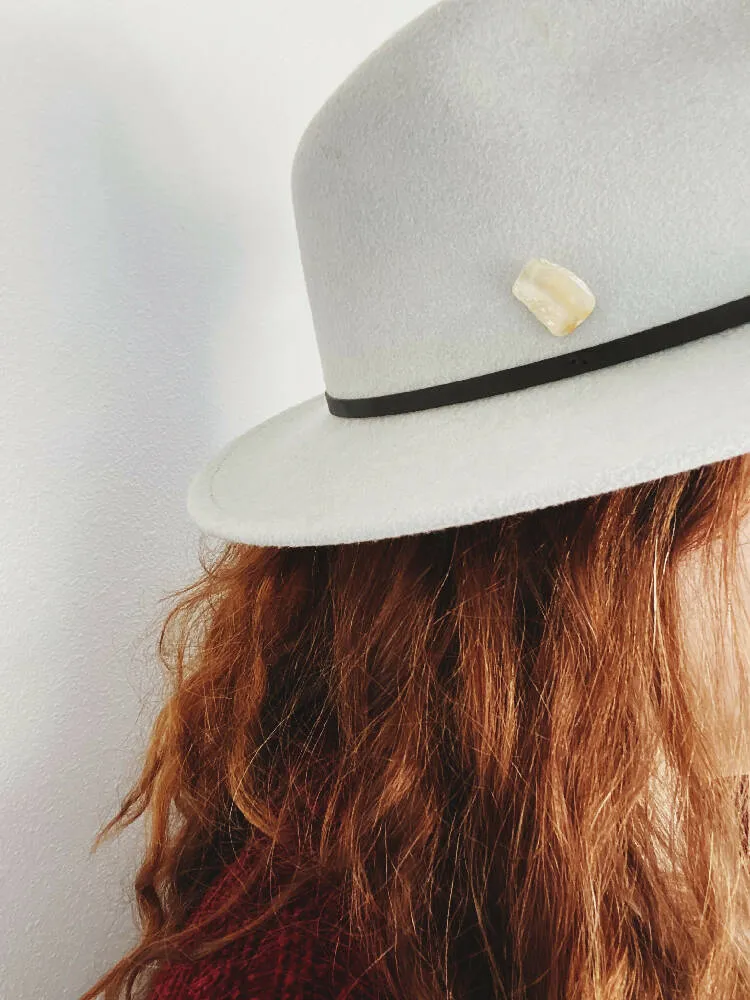 One Of A Kind Sea Stone Hat and Tie Pin