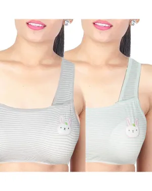 Pack of 2 -  Comforts Cotton Bra for Women, Wirefree Bra For Ladies