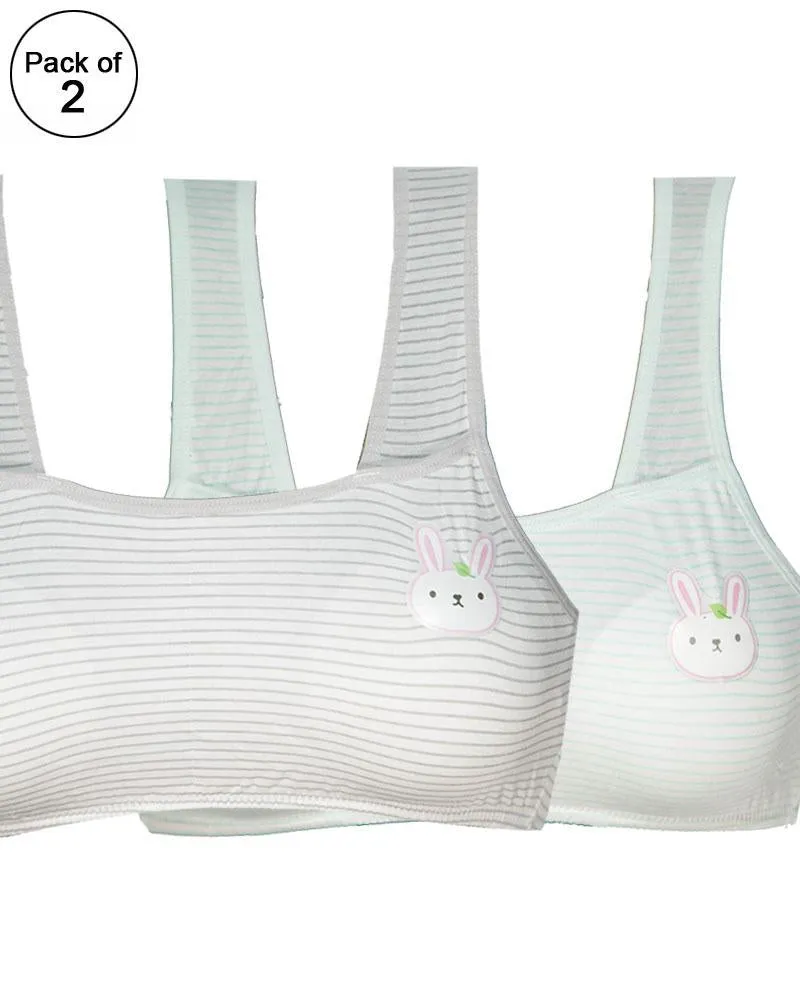 Pack of 2 -  Comforts Cotton Bra for Women, Wirefree Bra For Ladies