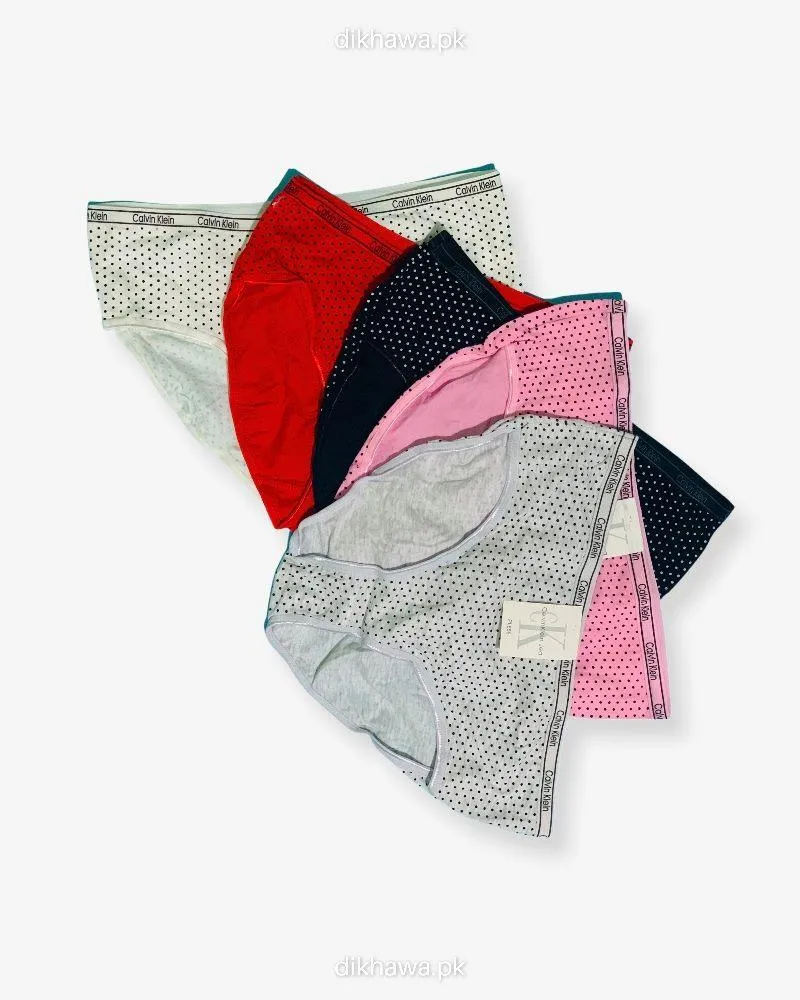 Pack of 3 - CK Polka Dotted Panty - Flourish CK Polka Dotted Panty Mix Colors - 444, 555, 666