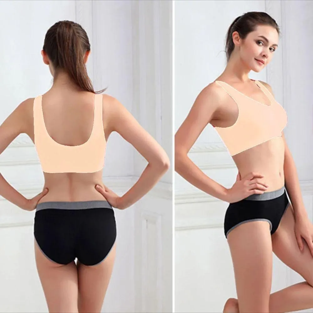 Pack of 3 Stretchable Sports Bra - Aire Bra - 2B-107 - Mix Colours