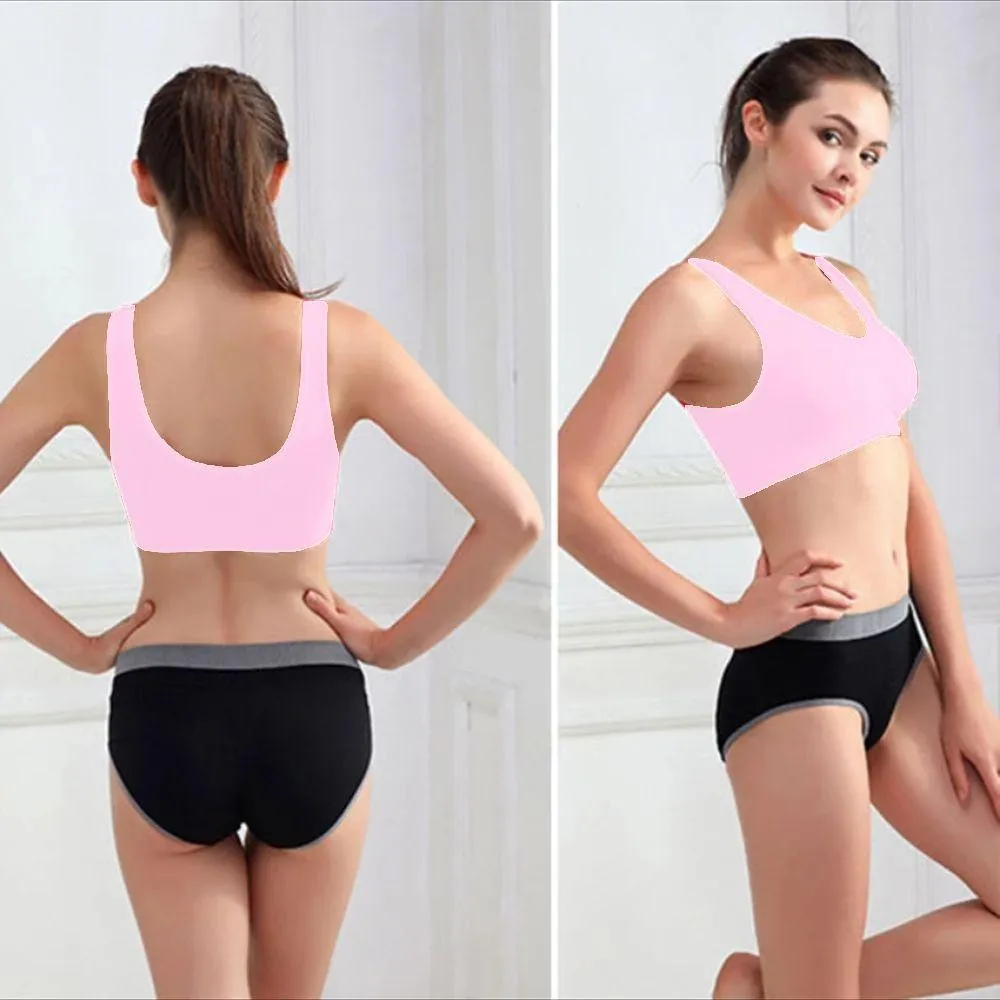 Pack of 3 Stretchable Sports Bra - Aire Bra - 2B-107 - Mix Colours