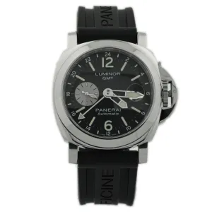 Panerai Men's Luminor GMT Stainless Steel 44mm Black Stick & Arabic Dial Watch Reference #: PAM01088