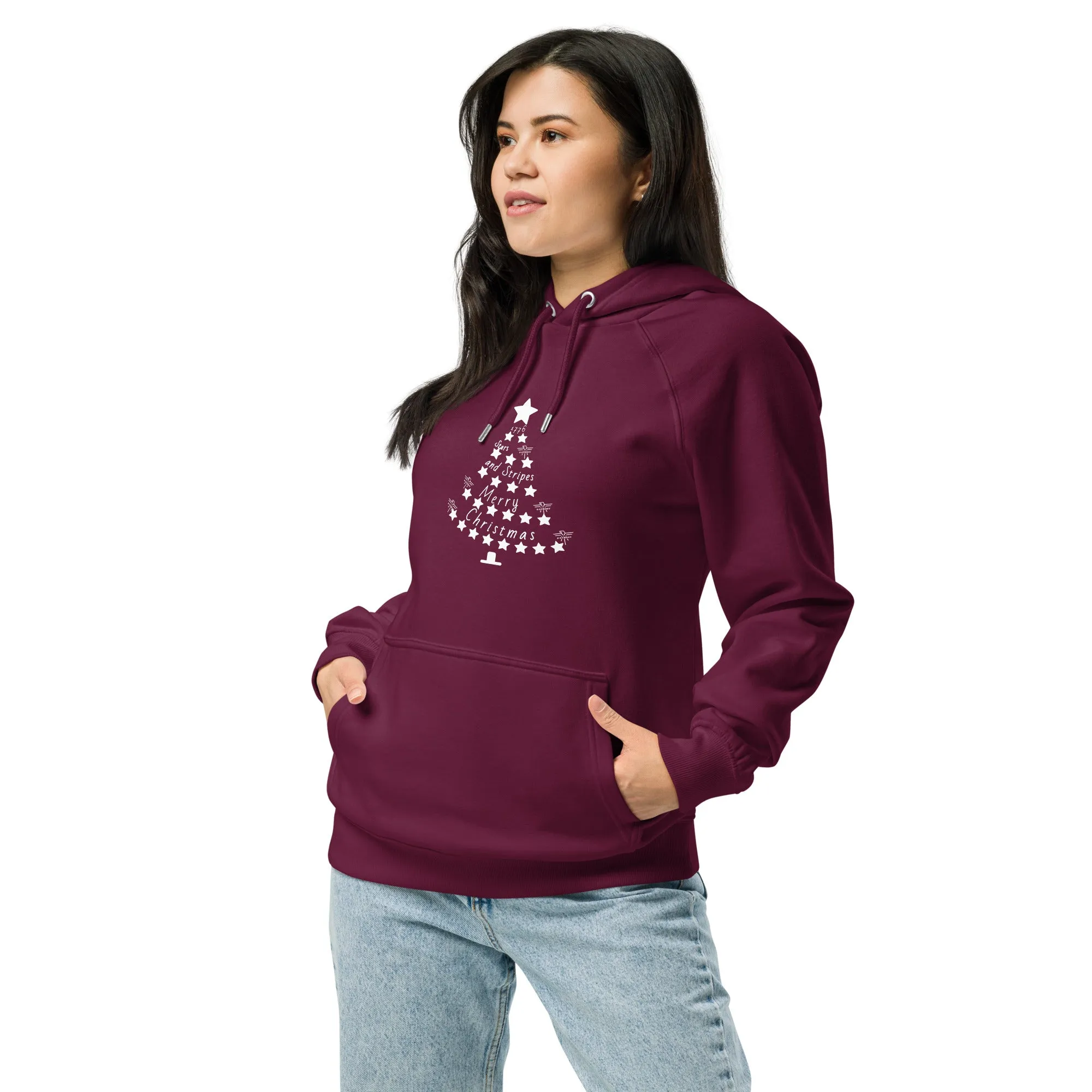 Patriot Christmas Tree Unisex Eco Hoodie