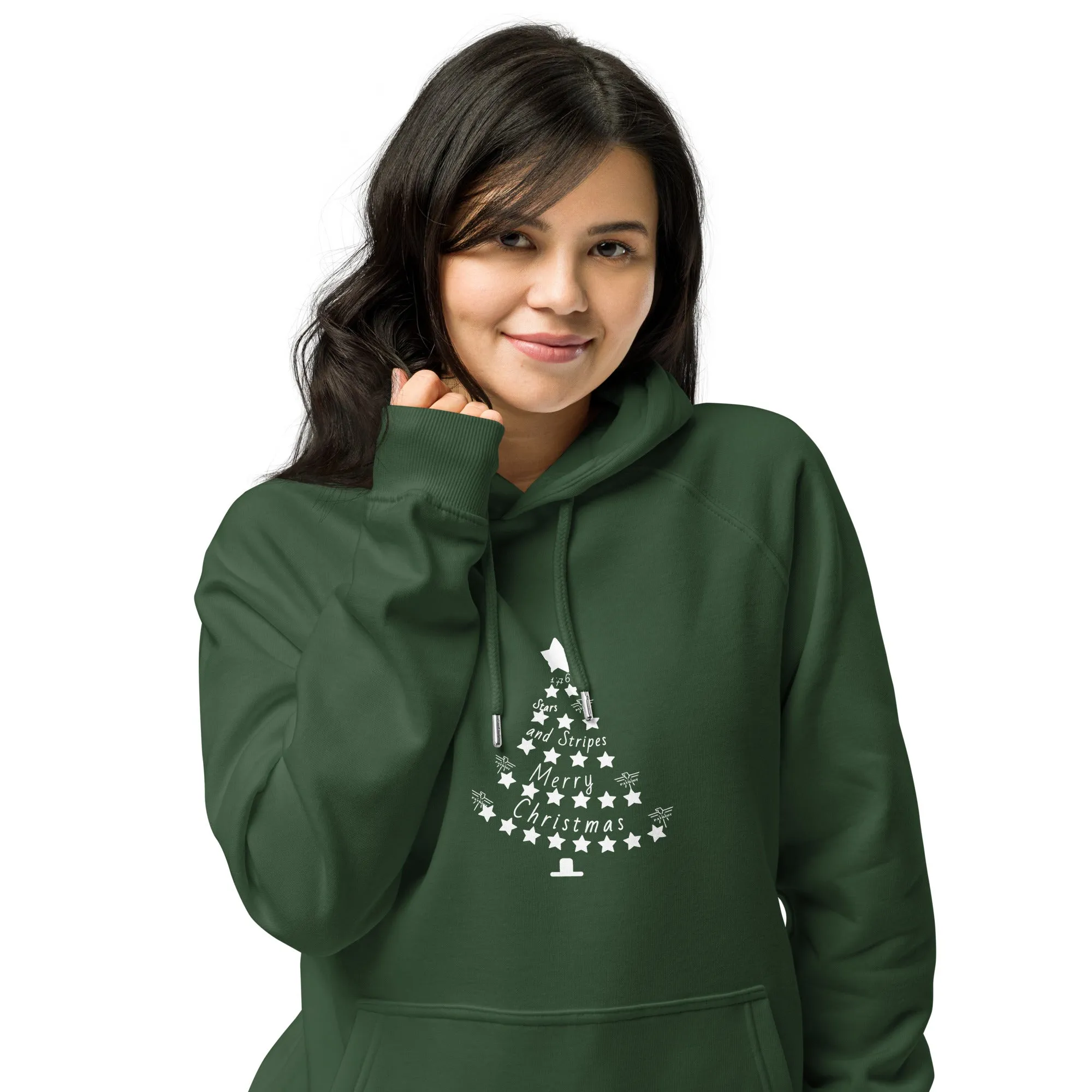 Patriot Christmas Tree Unisex Eco Hoodie