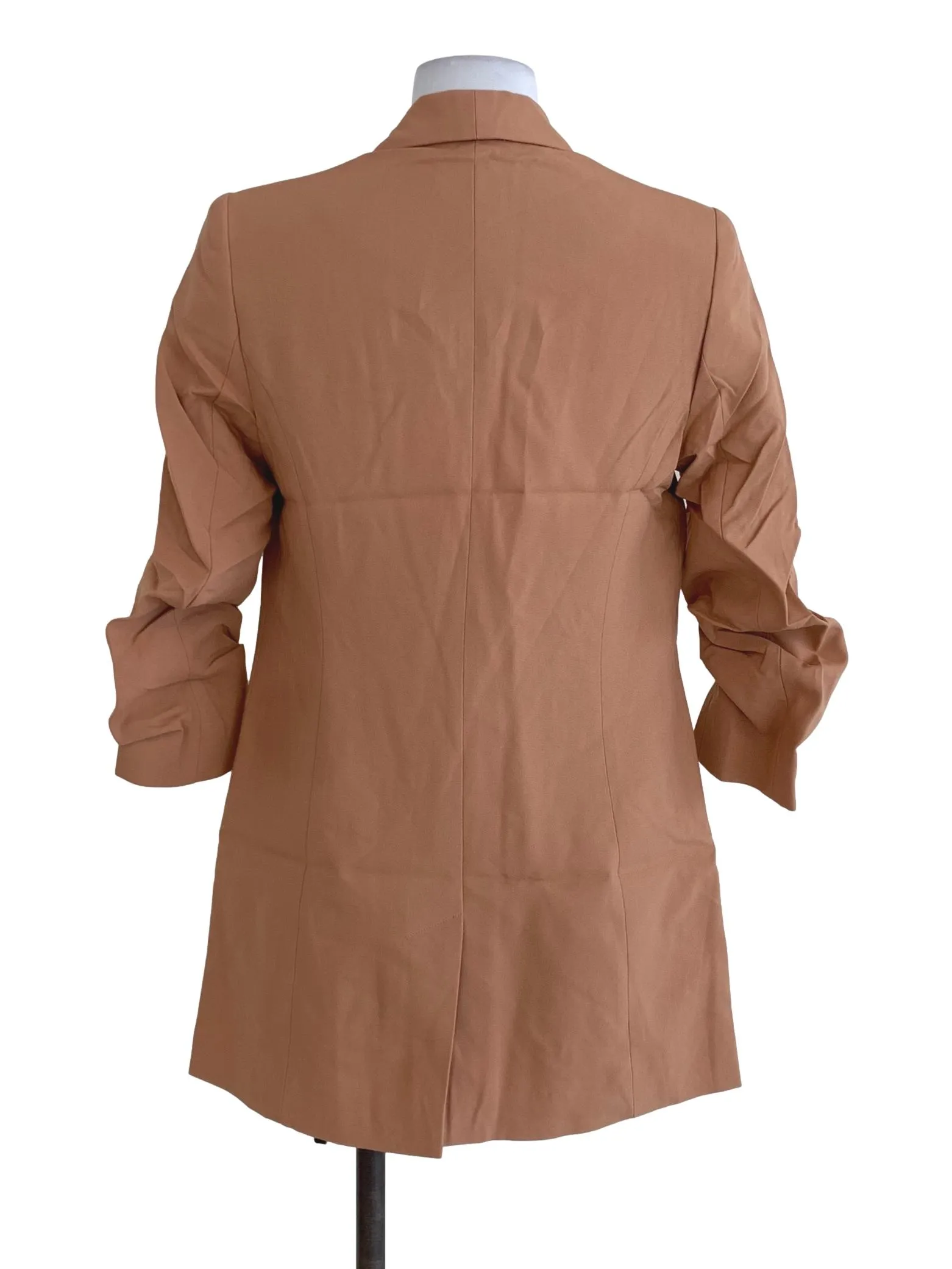 Peach Plain Blazer Outerwear