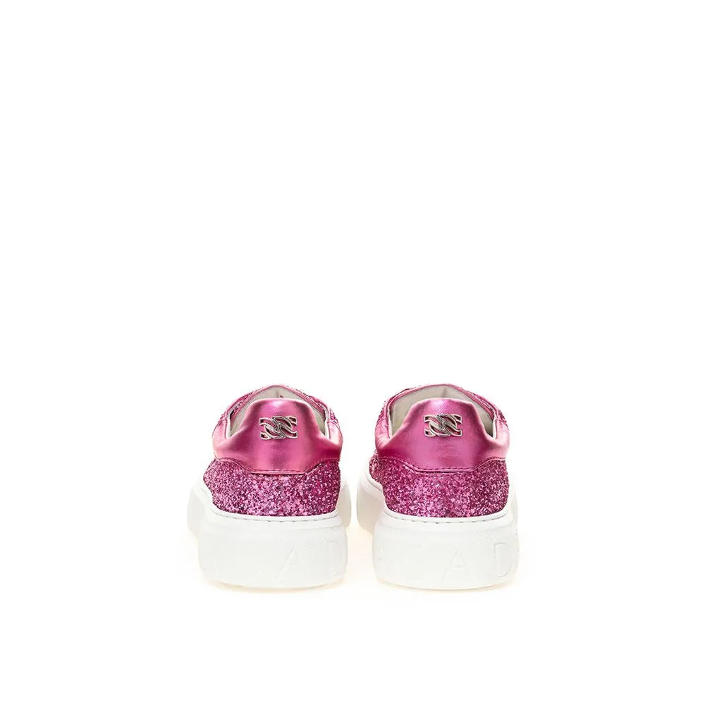 Pink Fabric And Leather Sneaker