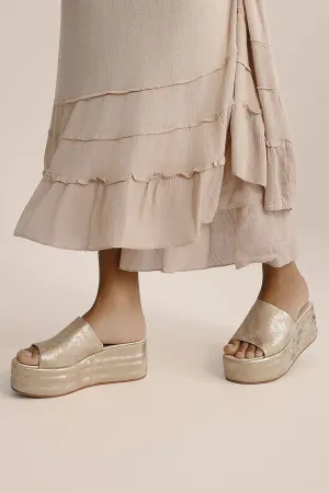Platform Slide Wedge Sandal