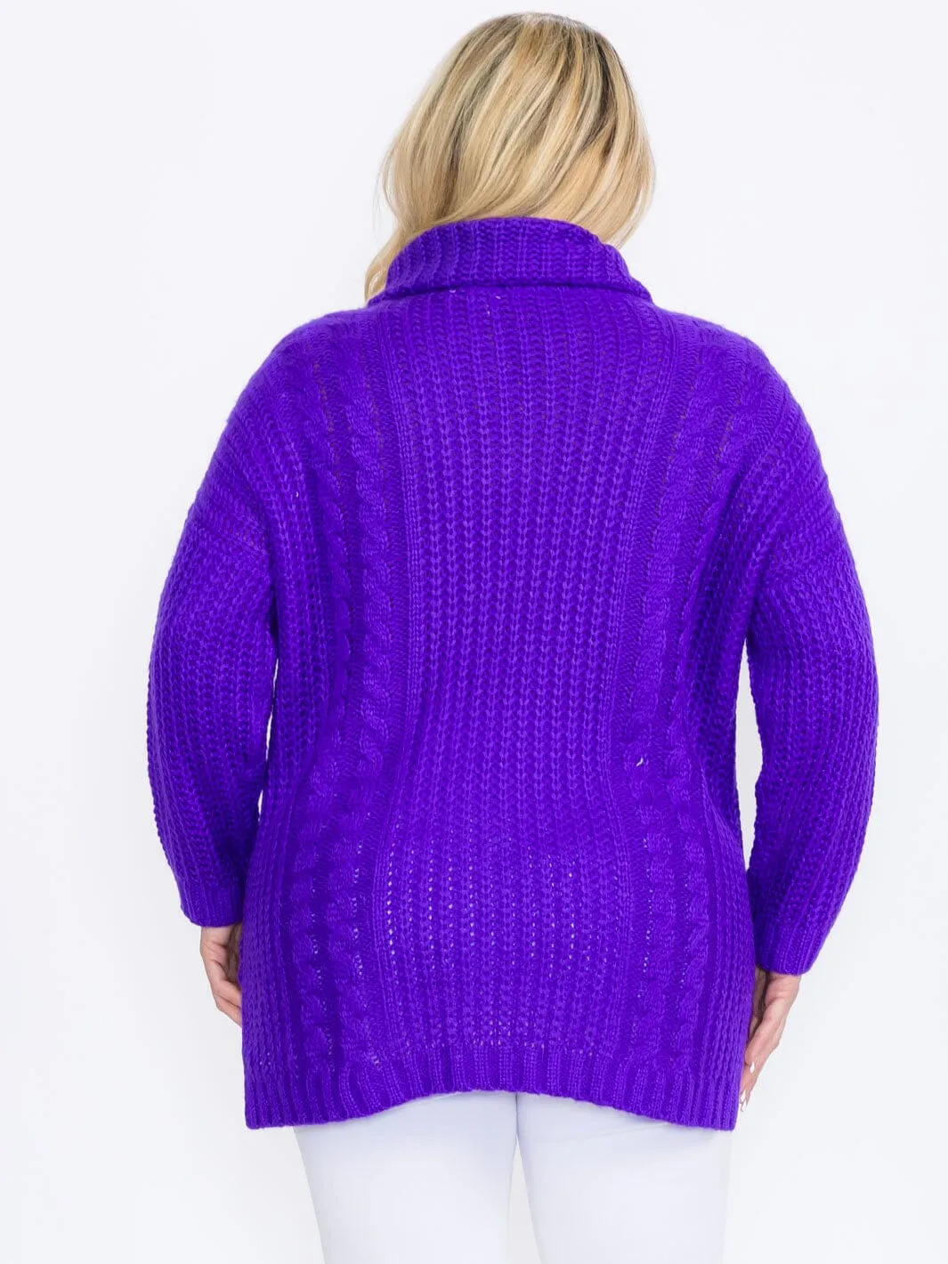 PLUS SIZE LONG SLEEVES PULLOVER TURTLE NECK SWEATER