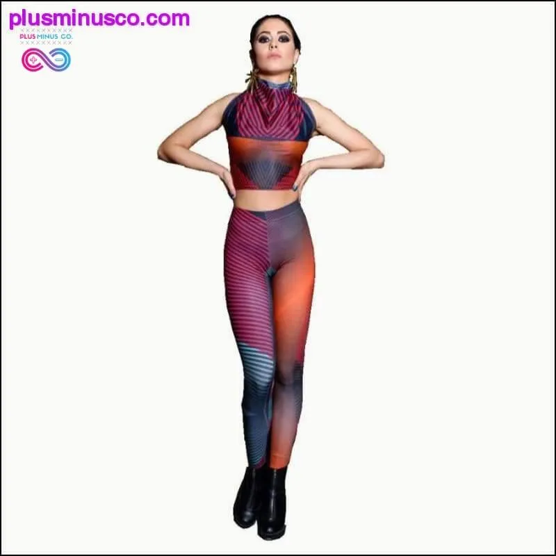 Plus Size Sport Pants Women Gradient Color Black Red