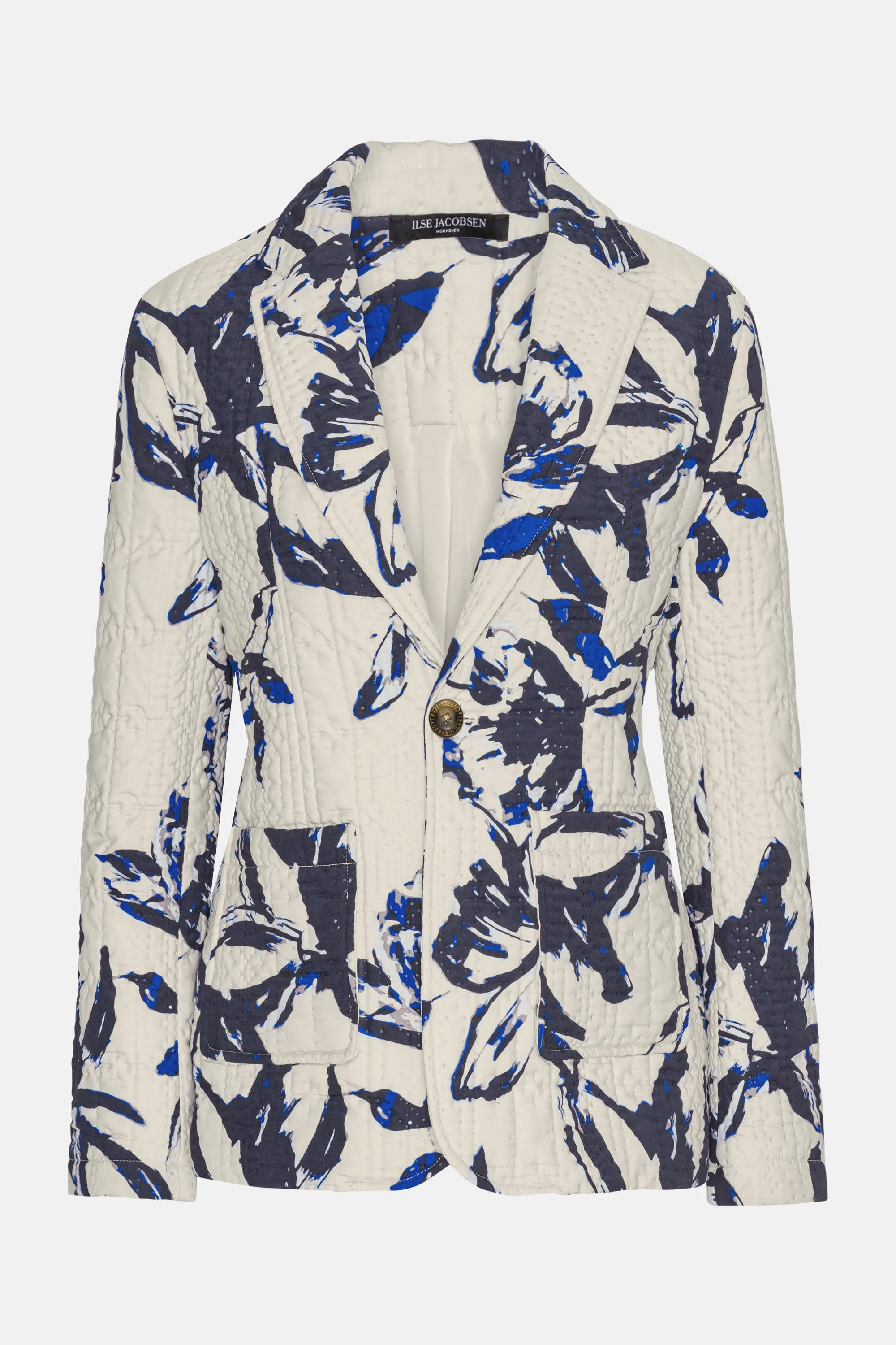 Quiltad Blazer - Beige Artsy Stroke Flower
