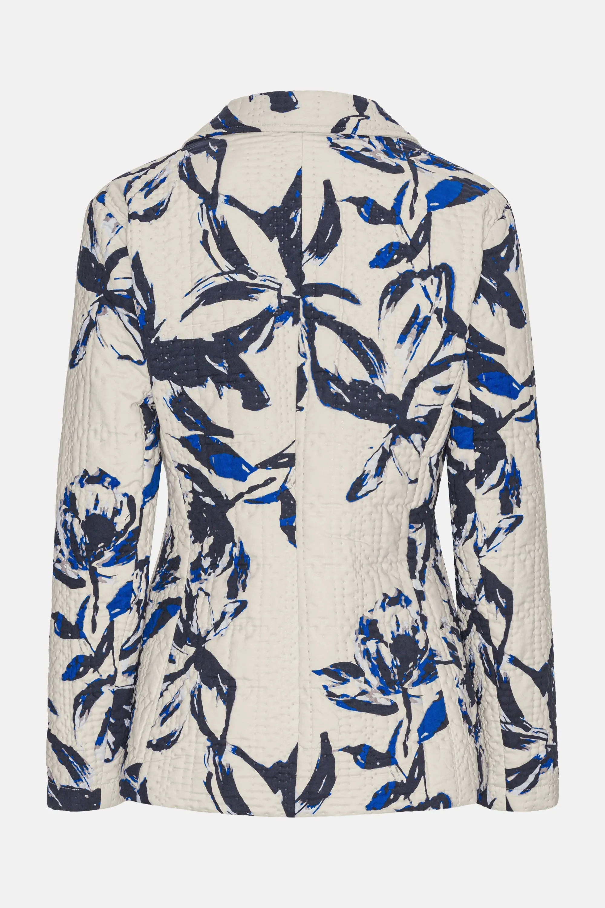 Quiltad Blazer - Beige Artsy Stroke Flower