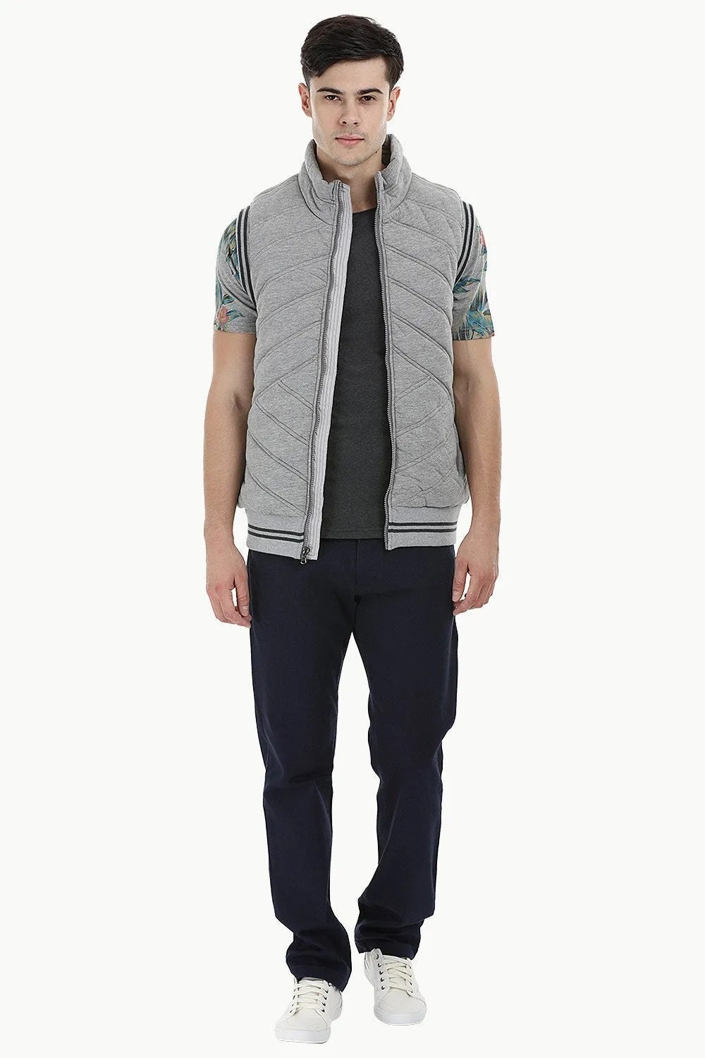 Quilted Varsity Knit Jacket