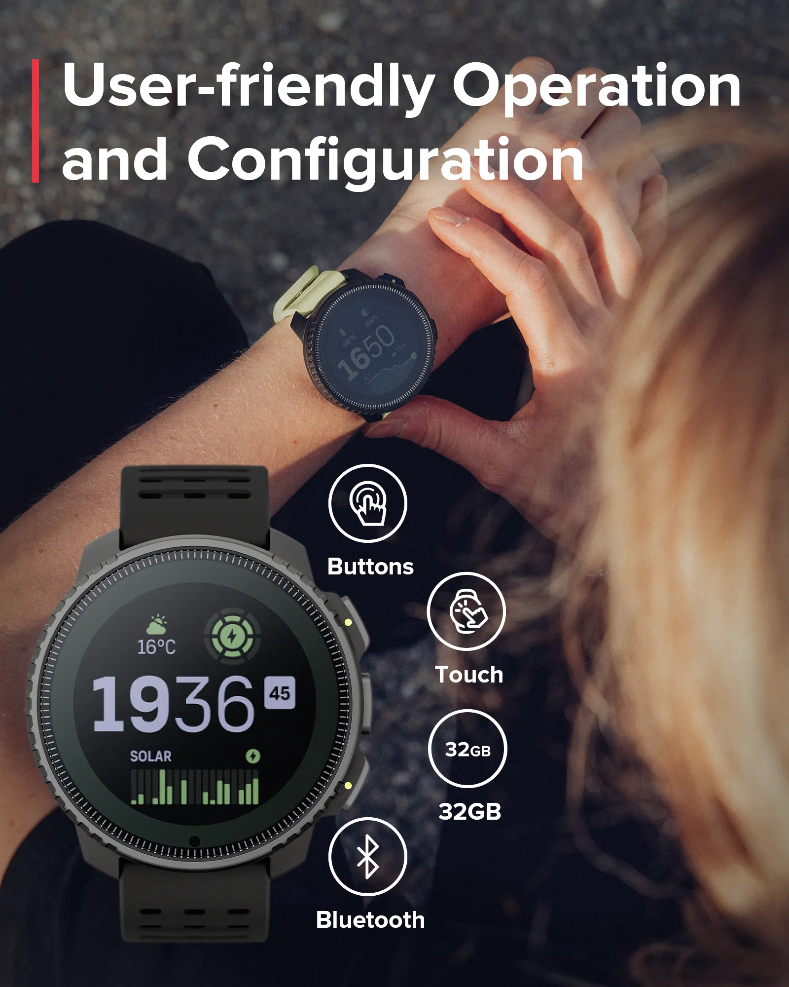Refurbished Suunto Vertical  Solar All Black