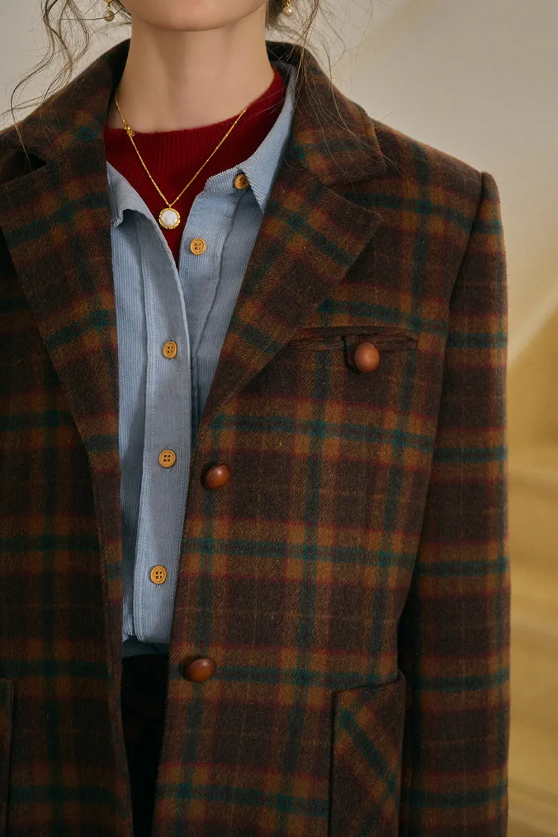 Retro Check Blazer / Skirt