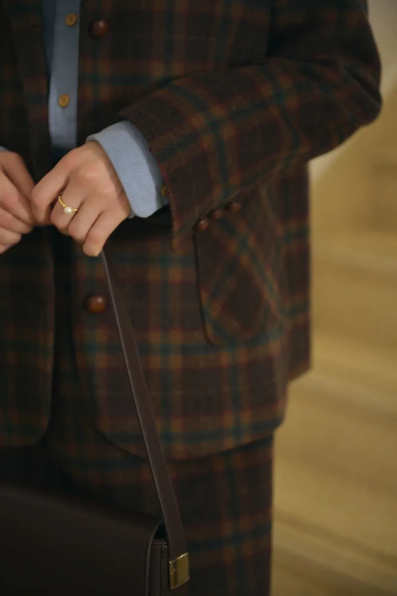 Retro Check Blazer / Skirt