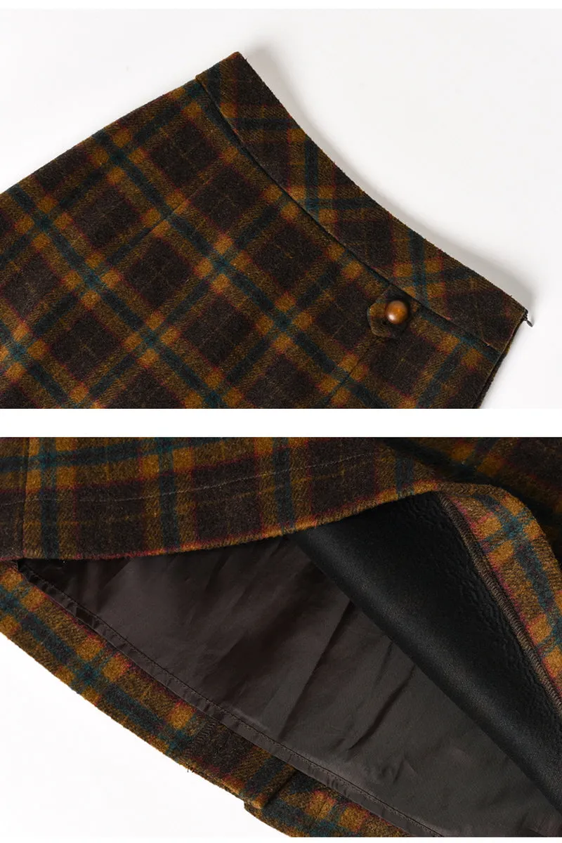 Retro Check Blazer / Skirt