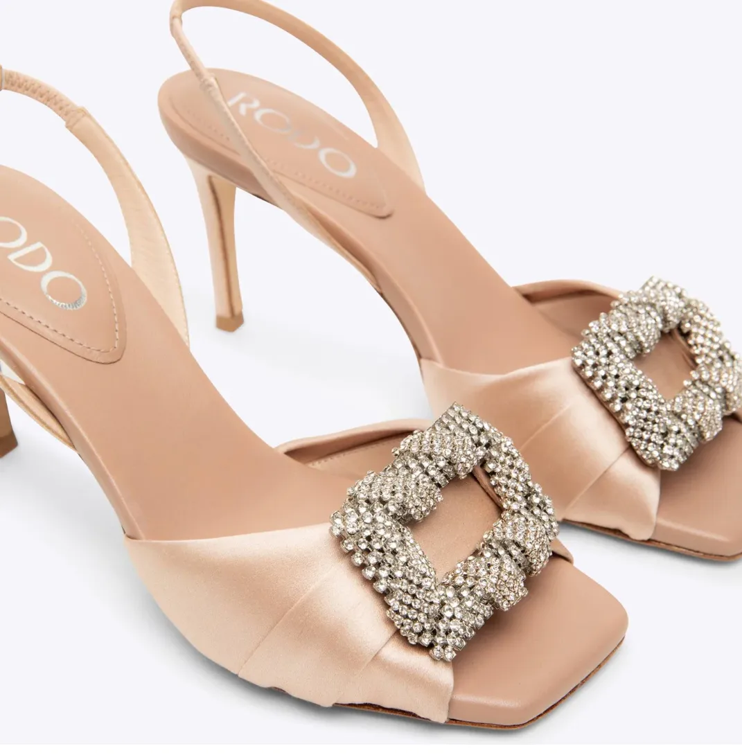 Rodo Blush Satin Sandals