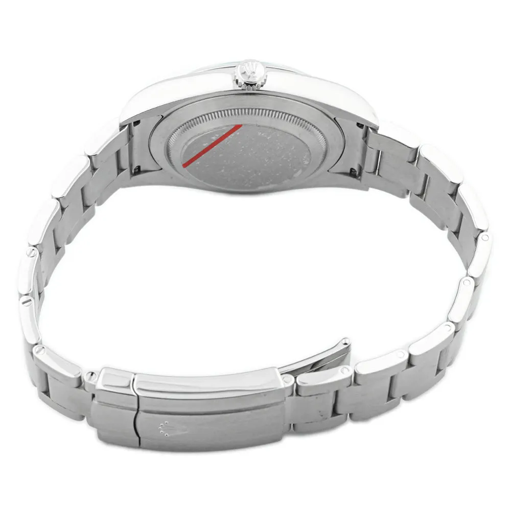Rolex Men's Oyster Perpetual Stainless Steel 39mm Rhodium Stick Dial Watch Reference #: 114300