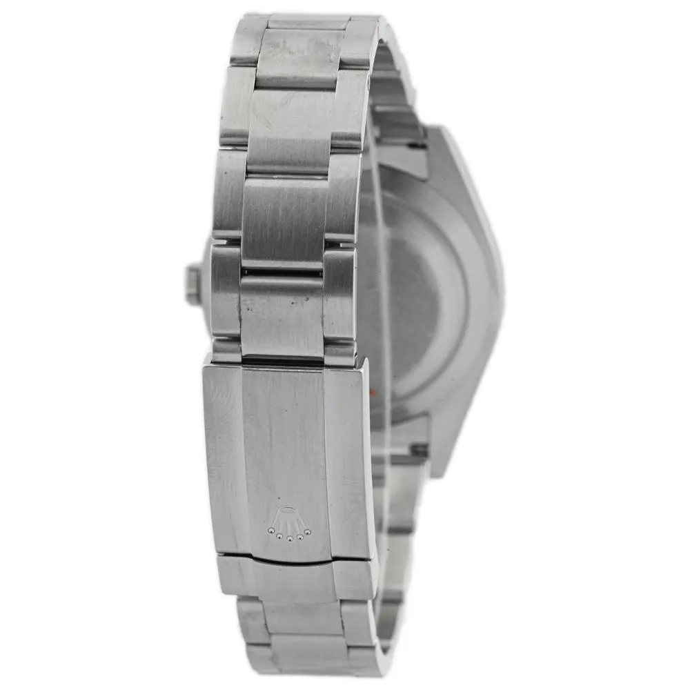 Rolex Men's Oyster Perpetual Stainless Steel 39mm Rhodium Stick Dial Watch Reference #: 114300
