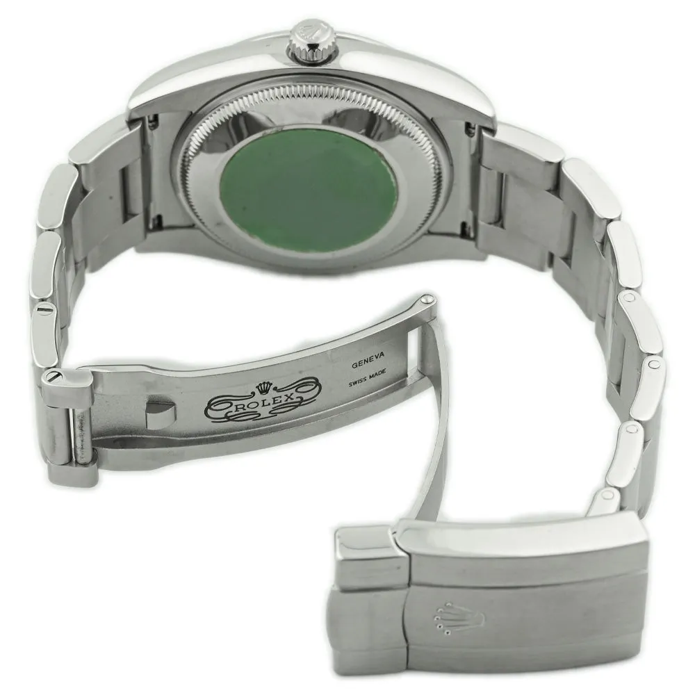 Rolex Unisex Air-King Stainless Steel 34mm Silver Stick & Arabic Numeral Dial Watch Reference #: 114200