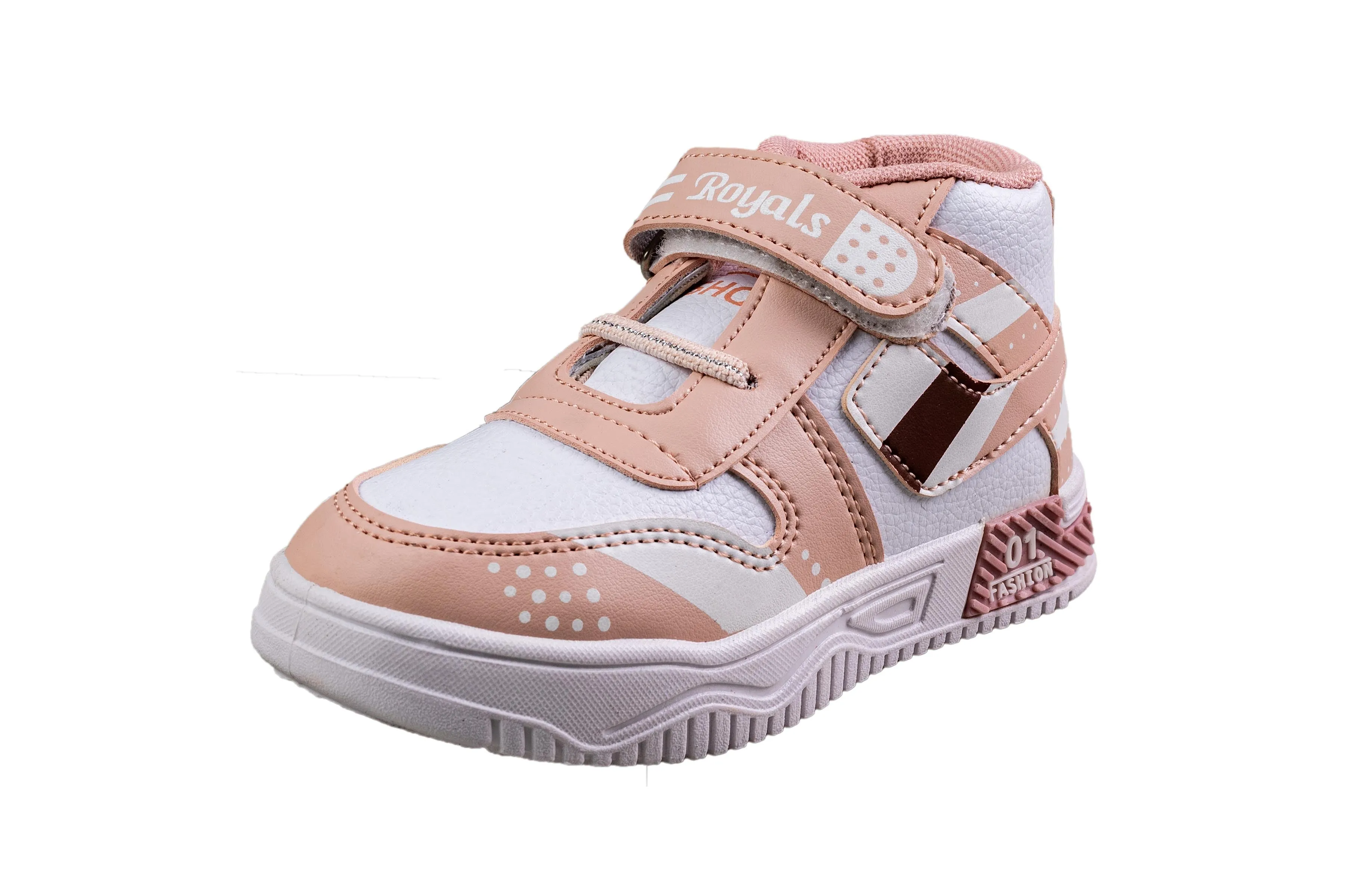 Rouba Peach/White Children Sports Shoe