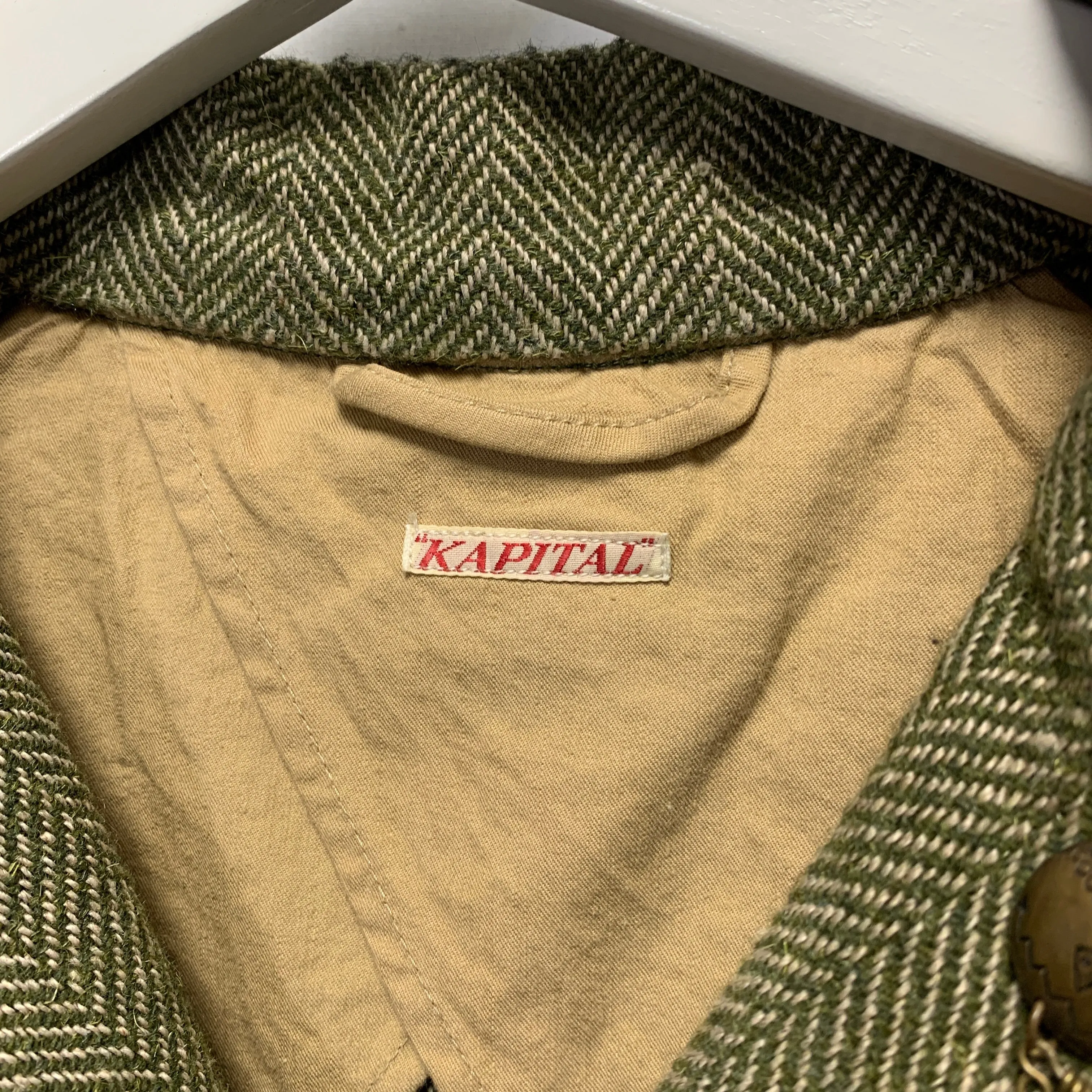 [S] Kapital Wool 4 Button Leather Elbow Blazer Jacket