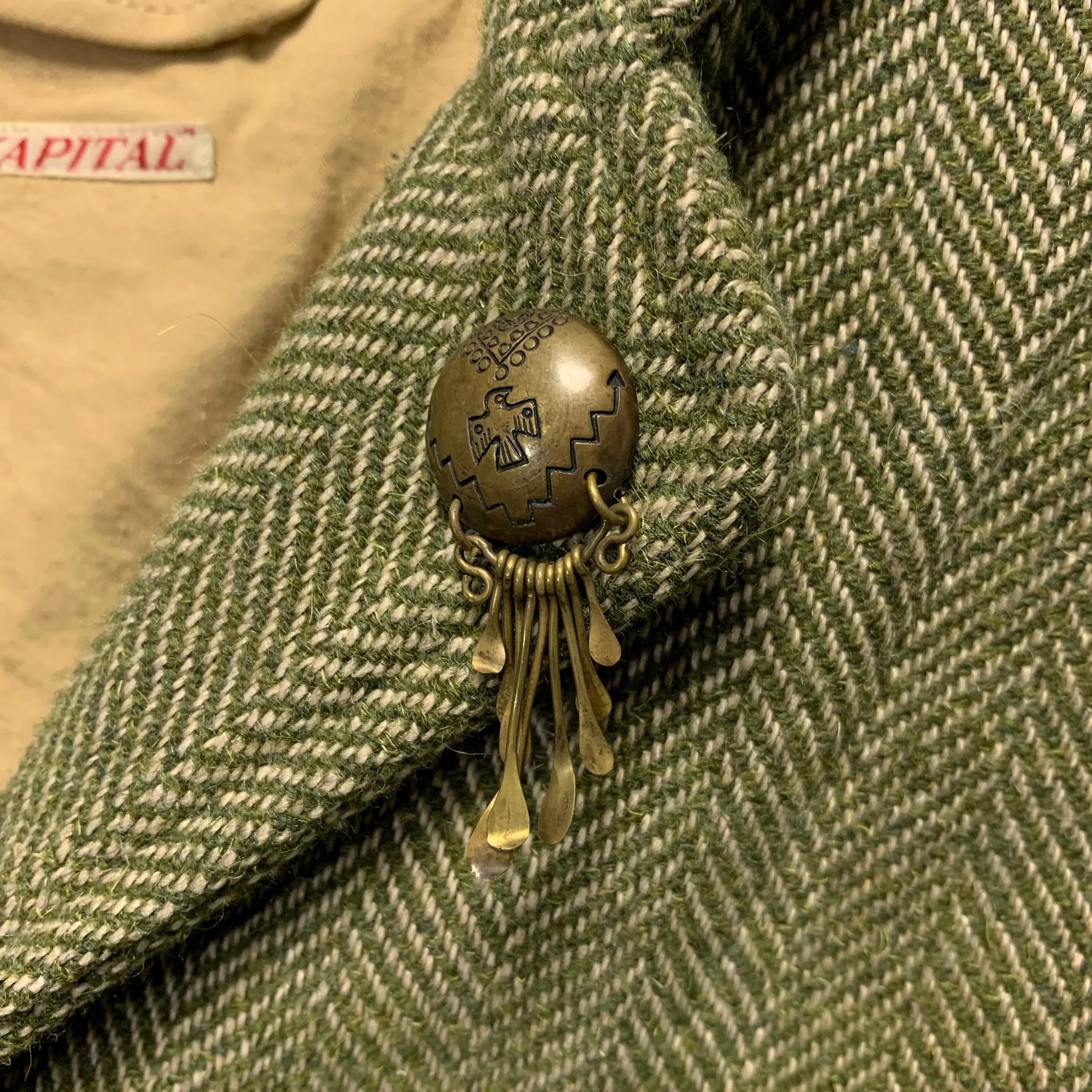 [S] Kapital Wool 4 Button Leather Elbow Blazer Jacket