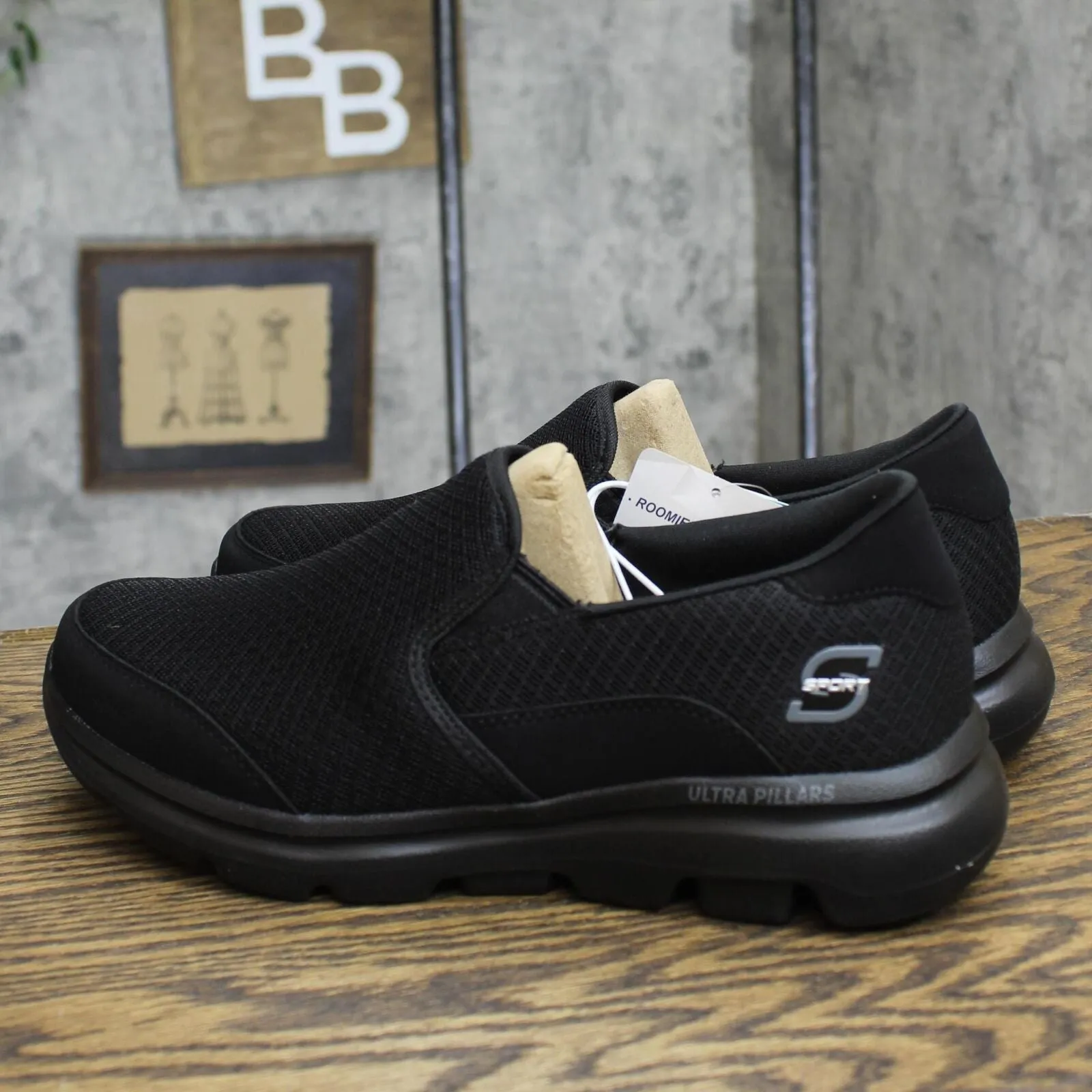 S Sport By Skechers Mens Pull On Claye Go Walk Sneakers 82269014 Black 7M