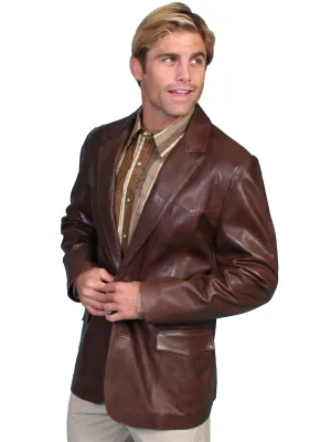 Scully Leather Mens Western Lambskin Blazer Chocolate 46L