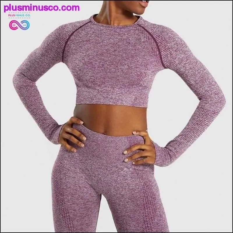 Seamless Yoga Set Gym Clothing Fitness Leggings Cropped