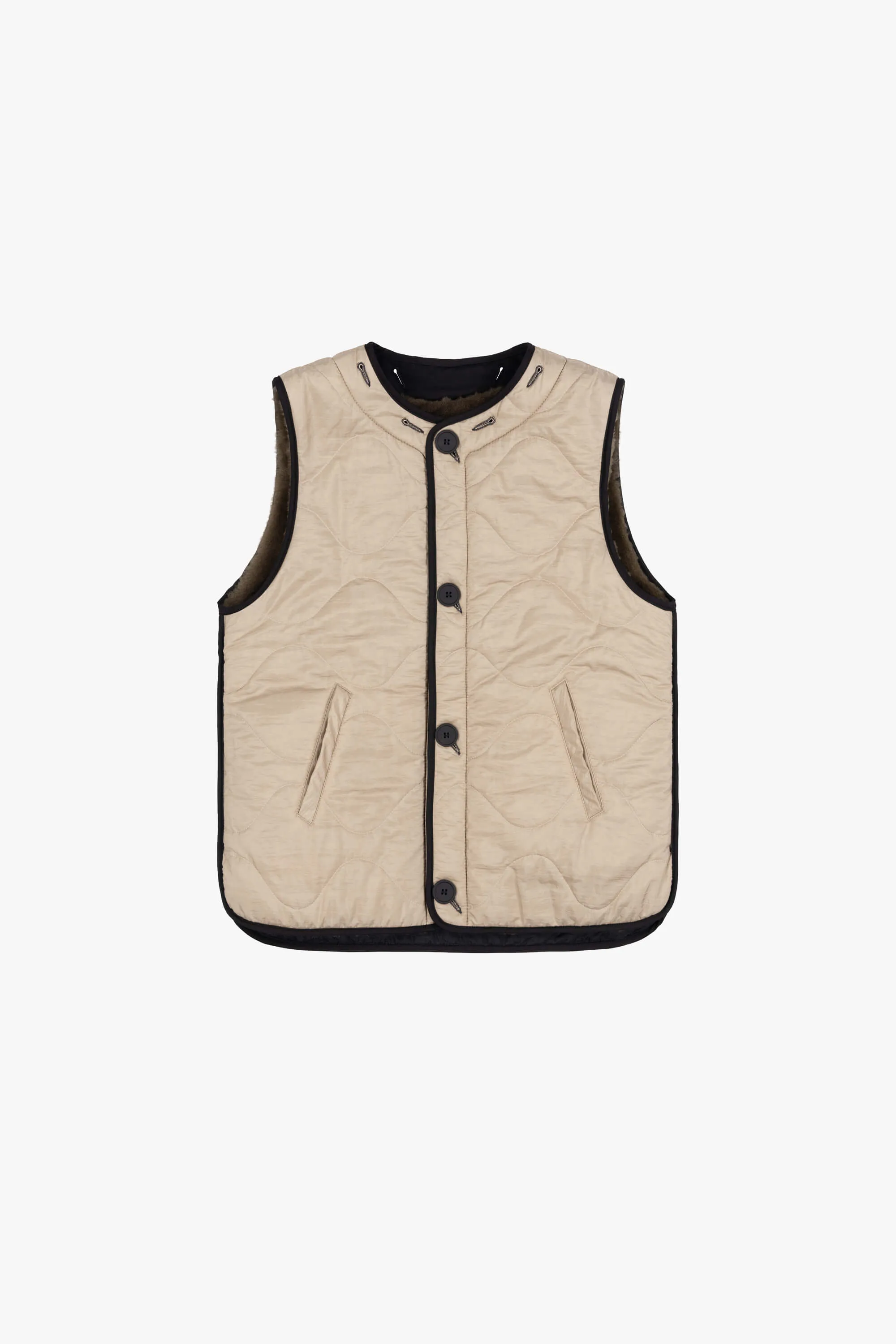 Shearling Quilt Liner - Dark Olive / Stone