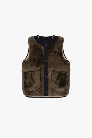 Shearling Quilt Liner - Dark Olive / Stone