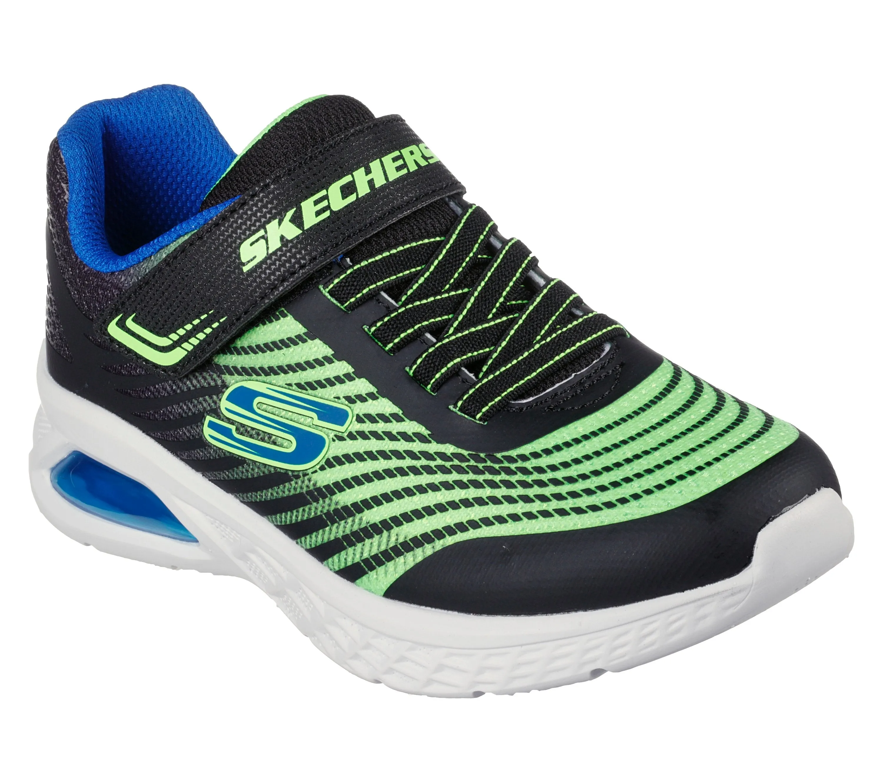 SKECHERS Microspec Max II Boy's Shoes - Blue/Lime