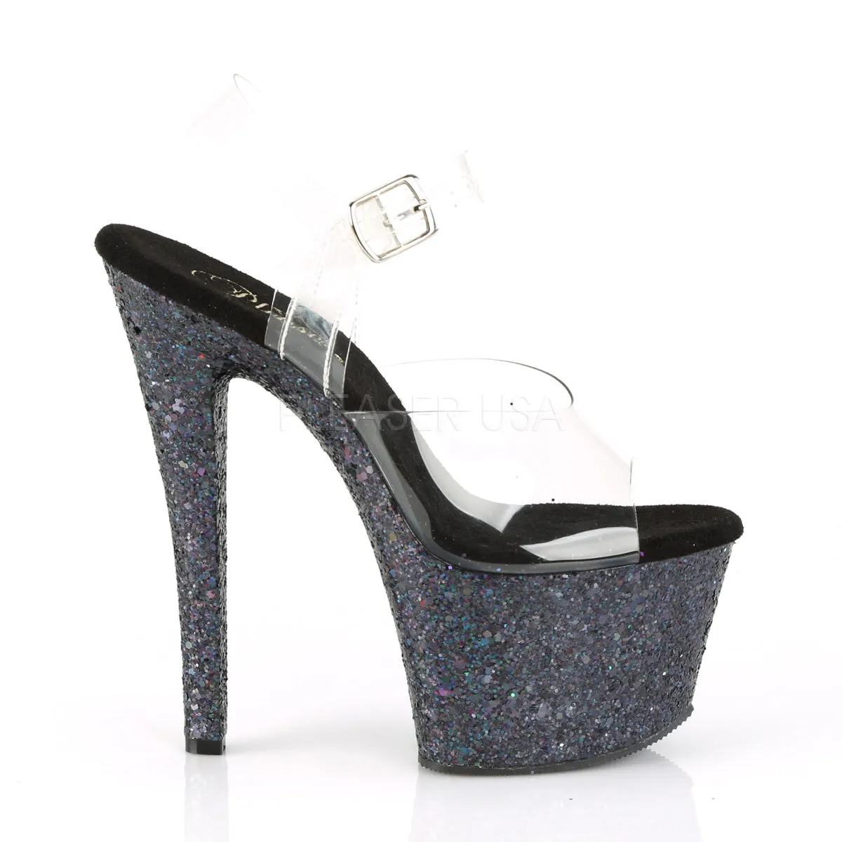SKY-308LG  Clear/Black Multi Glitter