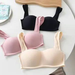 SP&CITY Korean Sports U-Shaped Wide Shoulder Women's Bra - Comfortable, Breathable Cotton