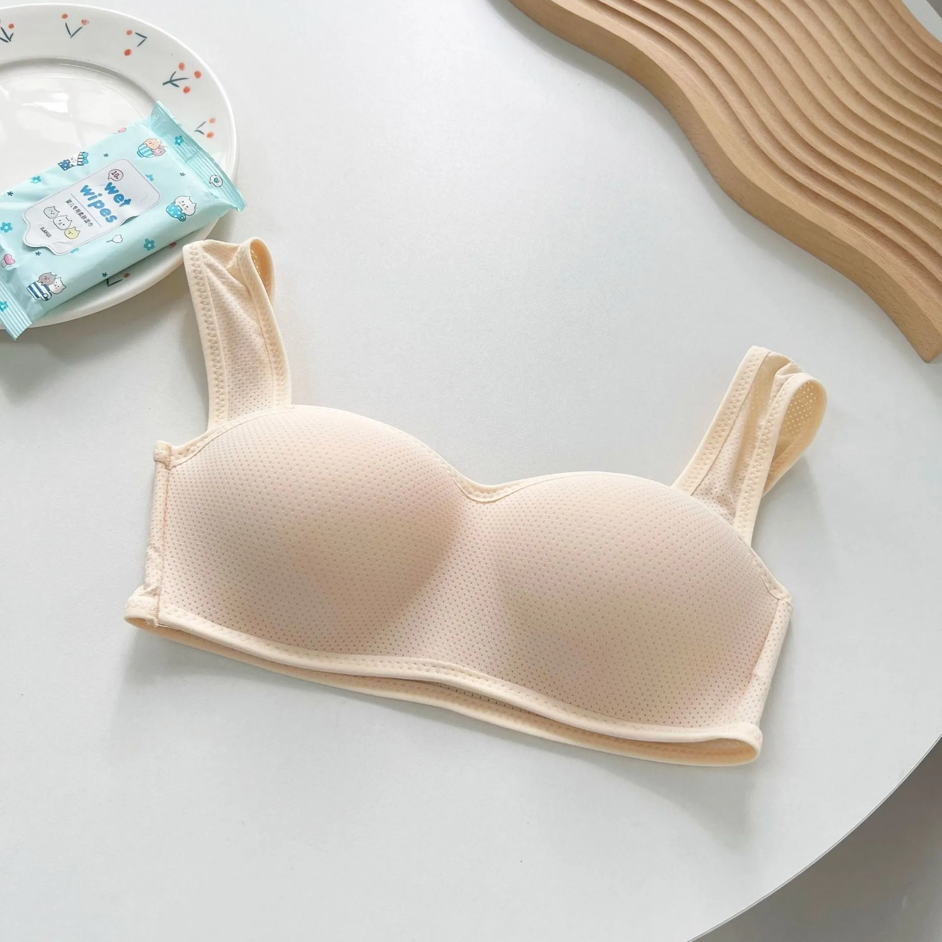 SP&CITY Korean Sports U-Shaped Wide Shoulder Women's Bra - Comfortable, Breathable Cotton
