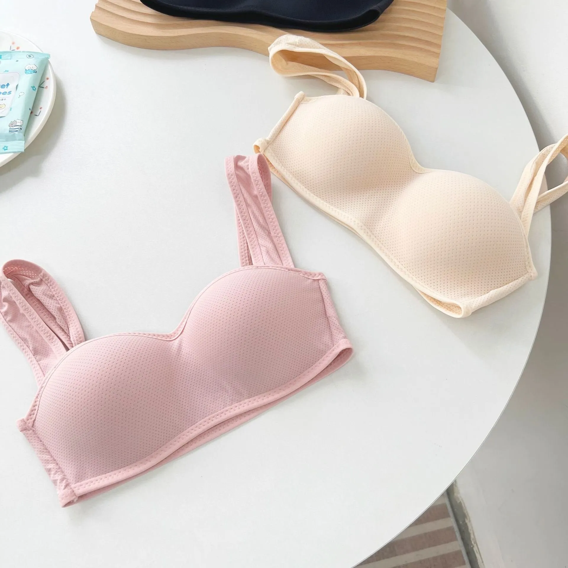SP&CITY Korean Sports U-Shaped Wide Shoulder Women's Bra - Comfortable, Breathable Cotton