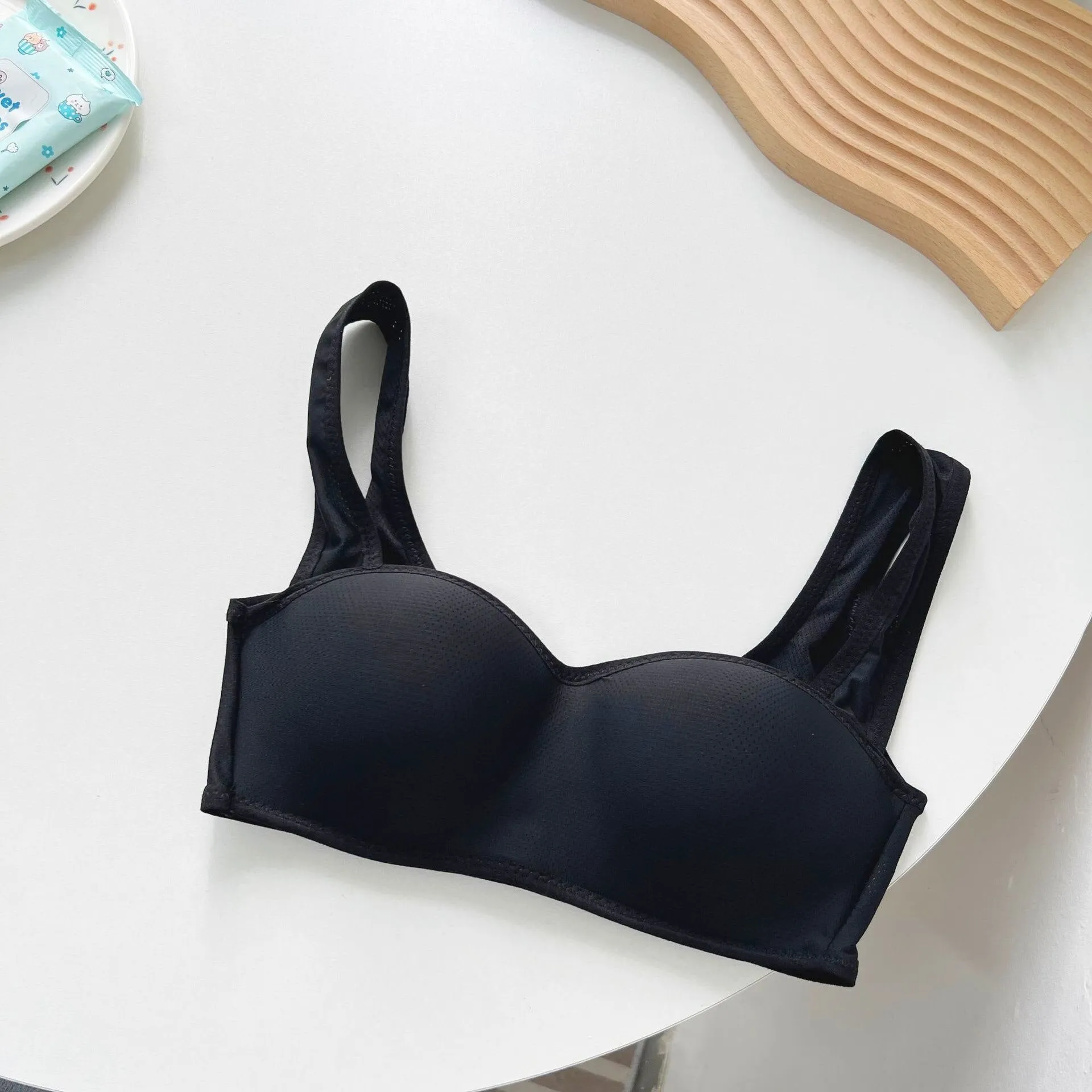 SP&CITY Korean Sports U-Shaped Wide Shoulder Women's Bra - Comfortable, Breathable Cotton